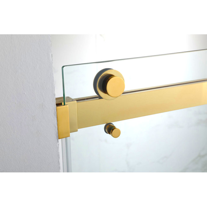 Hometo 55'' 60'' W x 76'' H Double Sliding Frameless Shower Door with